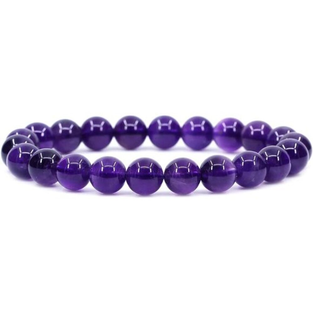 Gemstone Bead Bracelet 8mm Crystal Stretch Bracelet Unisex Handmade Jewelry